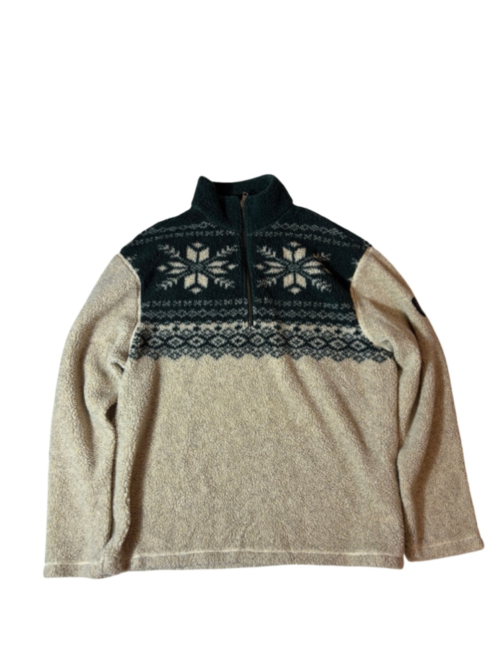 Vintage 90s Polo Sport Sportsman Men’s M Sherpa Fleece Snowflake 1/4 Zip USA